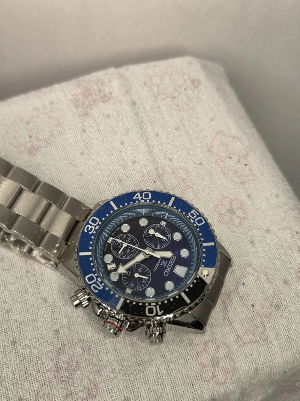 Seiko Blue Dial Solar Chronograph Dive Watch